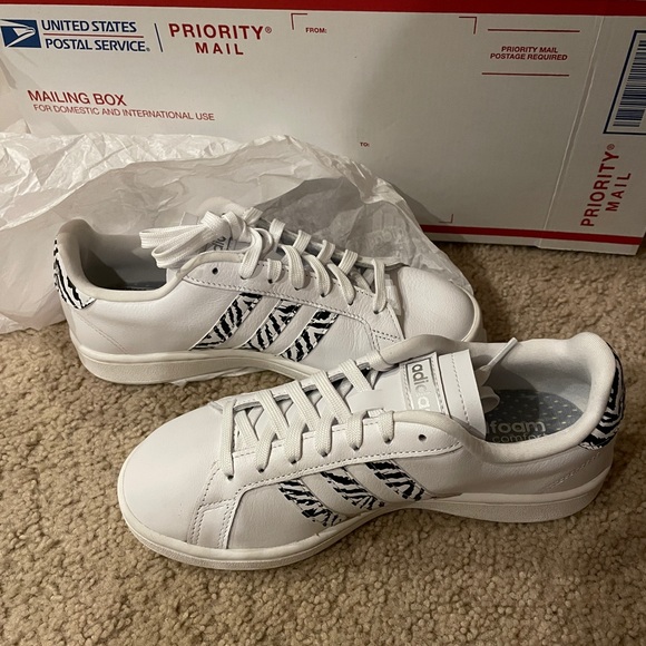 adidas | Shoes | Brand New Adidas Grand Court Zebra Stripe Tennis Shoes  Without Box | Poshmark